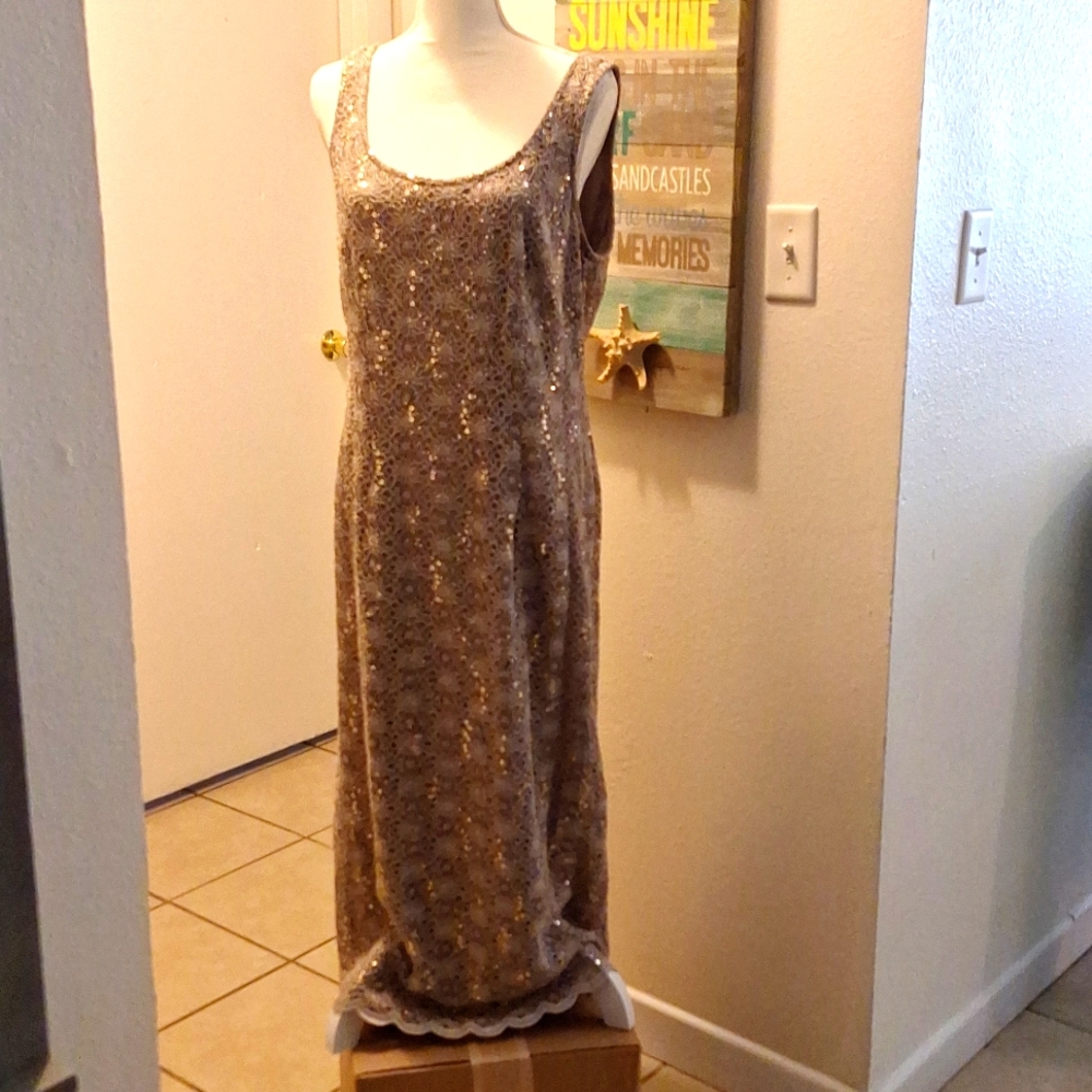 R & M Collections Sz. 16 beige dress with jacket